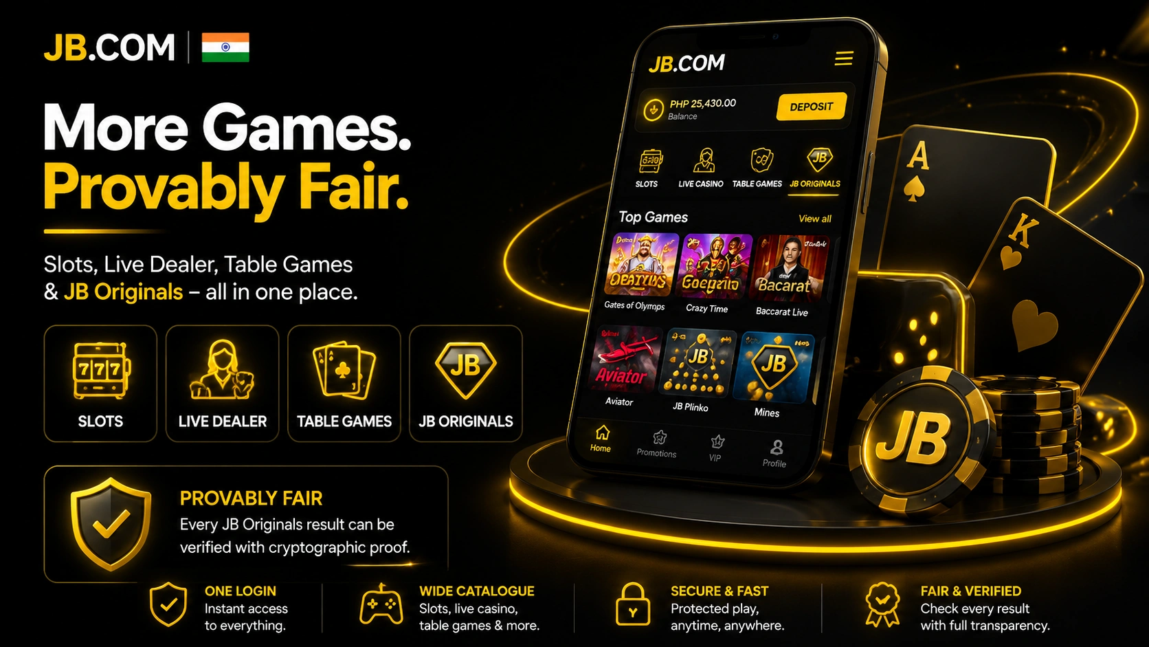 JB.com Philippines app – slots, live dealer, table games, provably fair